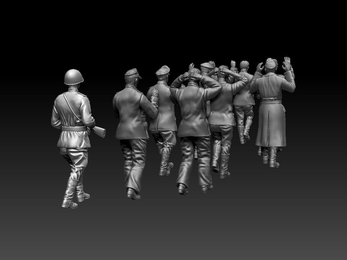 captured German soldiers 3D print model_16