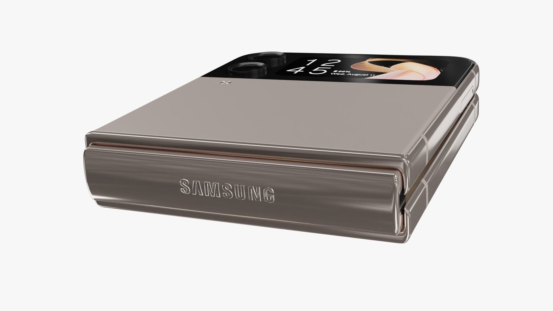 Samsung Galaxy Z Flip 4 Pink Gold Low-poly 3D model_7