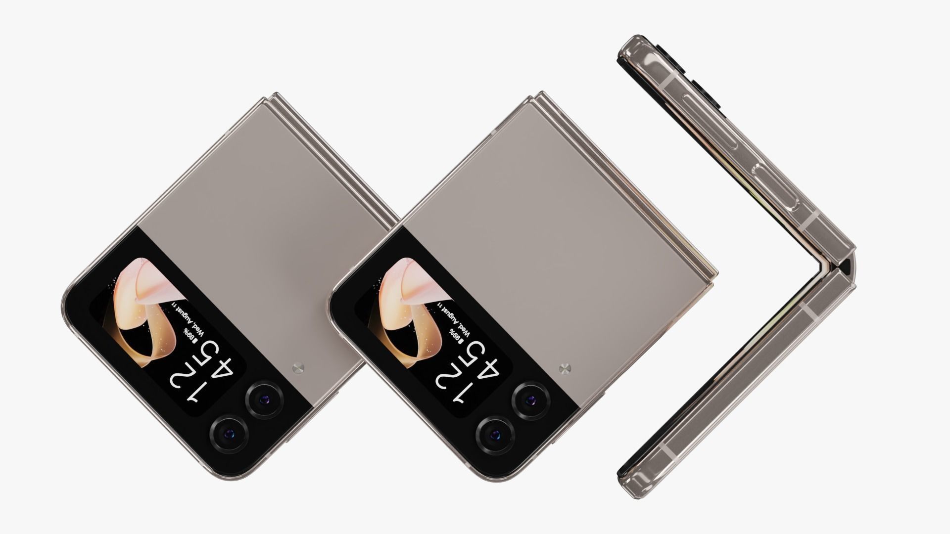 Samsung Galaxy Z Flip 4 Pink Gold Low-poly 3D model_13