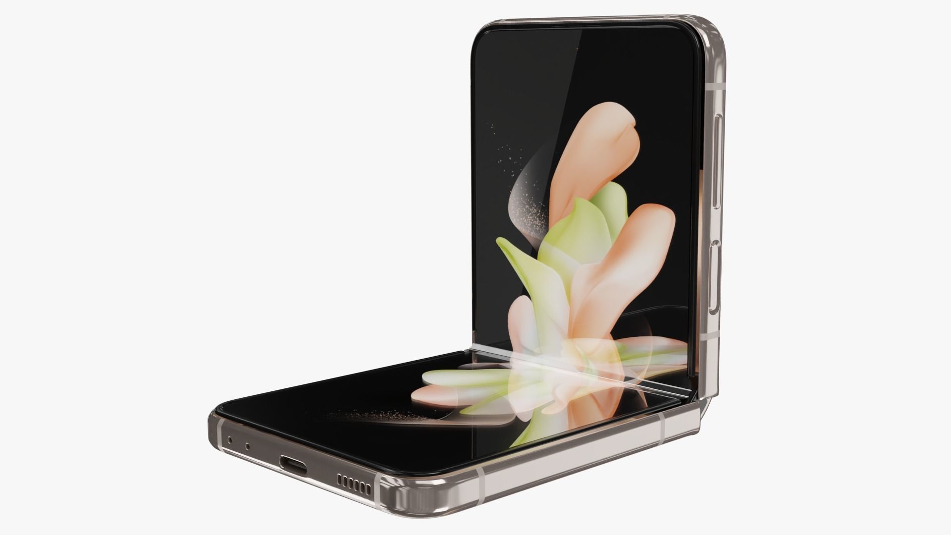 Samsung Galaxy Z Flip 4 Pink Gold Low-poly 3D model_12