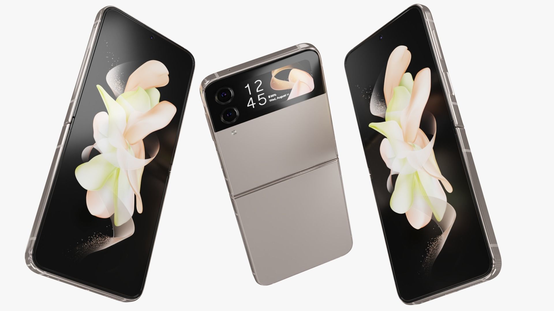 Samsung Galaxy Z Flip 4 Pink Gold Low-poly 3D model_4