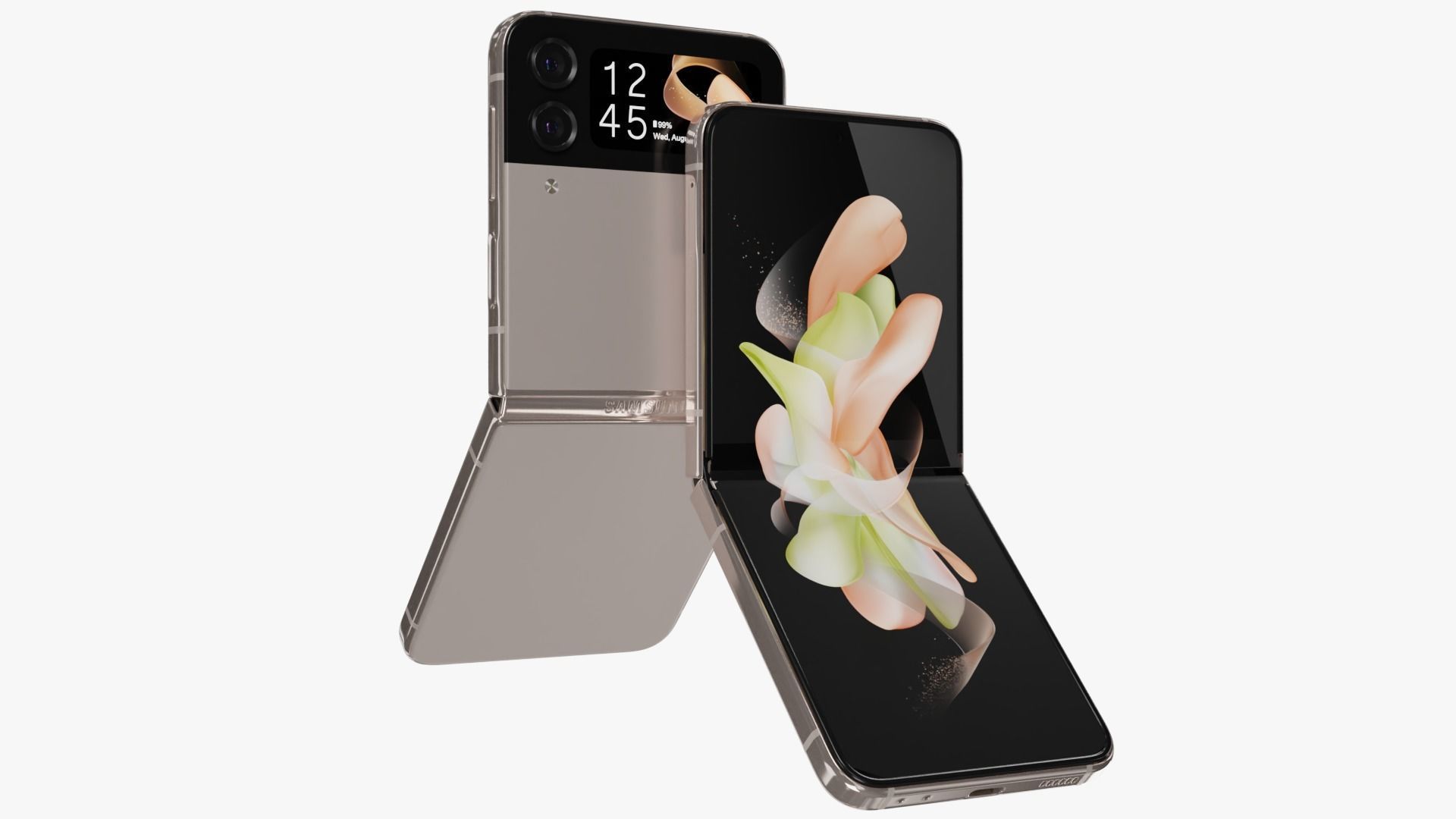 Samsung Galaxy Z Flip 4 Pink Gold Low-poly 3D model_1