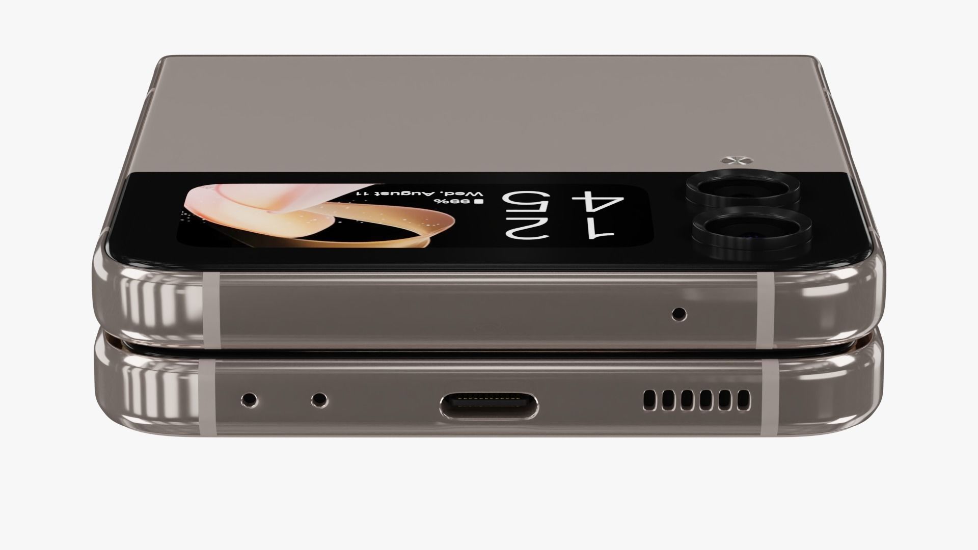 Samsung Galaxy Z Flip 4 Pink Gold Low-poly 3D model_10