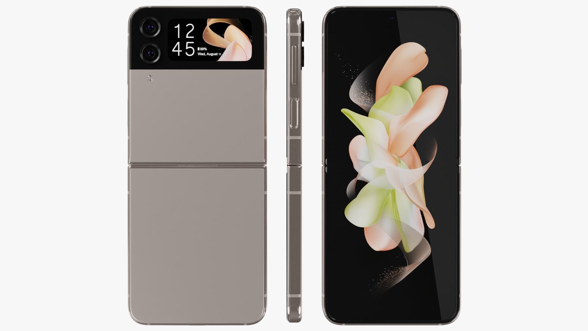 Samsung Galaxy Z Flip 4 Pink Gold Low-poly 3D model_2
