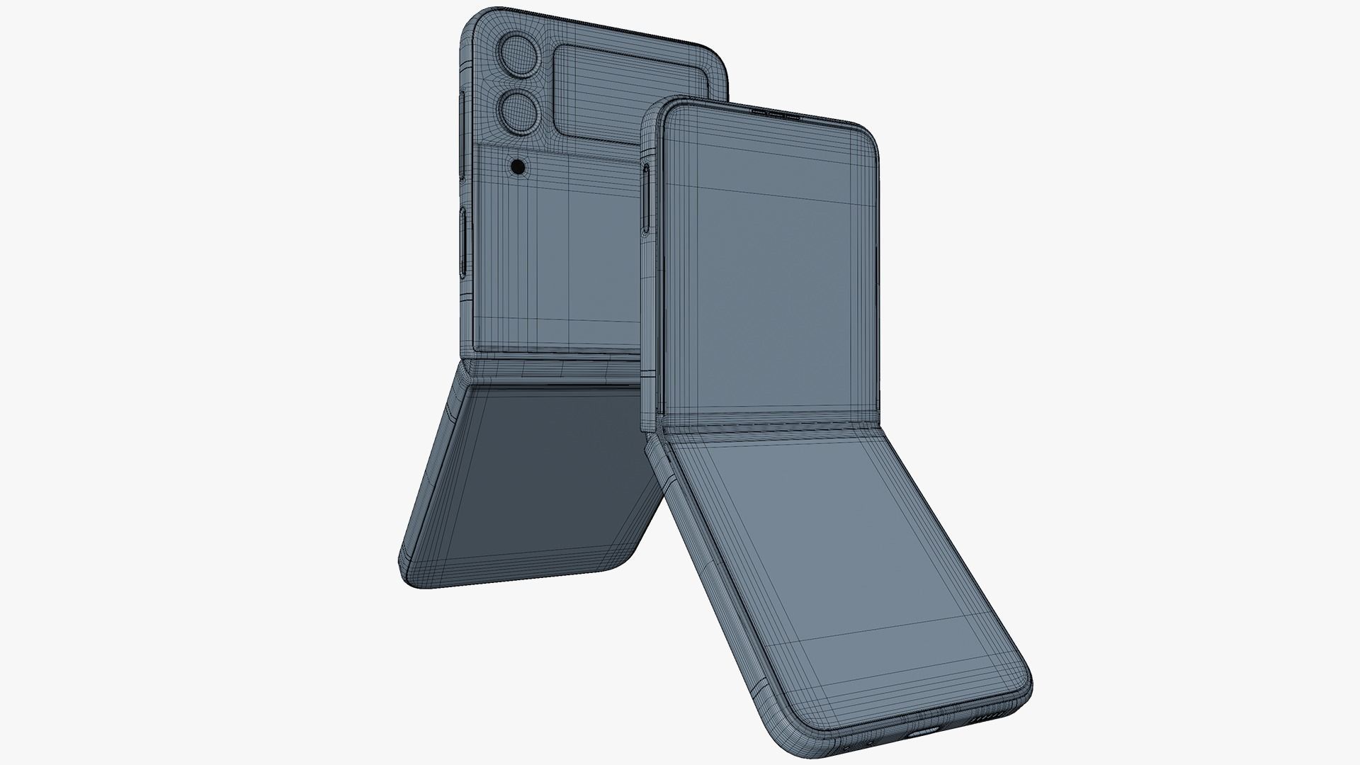 Samsung Galaxy Z Flip 4 Pink Gold Low-poly 3D model_15