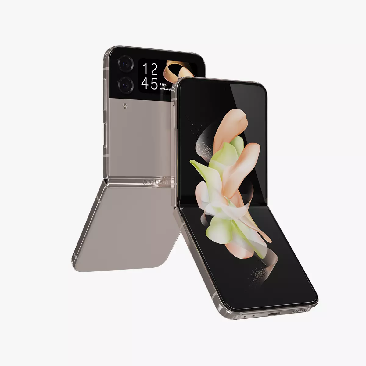 Samsung Galaxy Z Flip 4 Pink Gold Low-poly 3D model_0