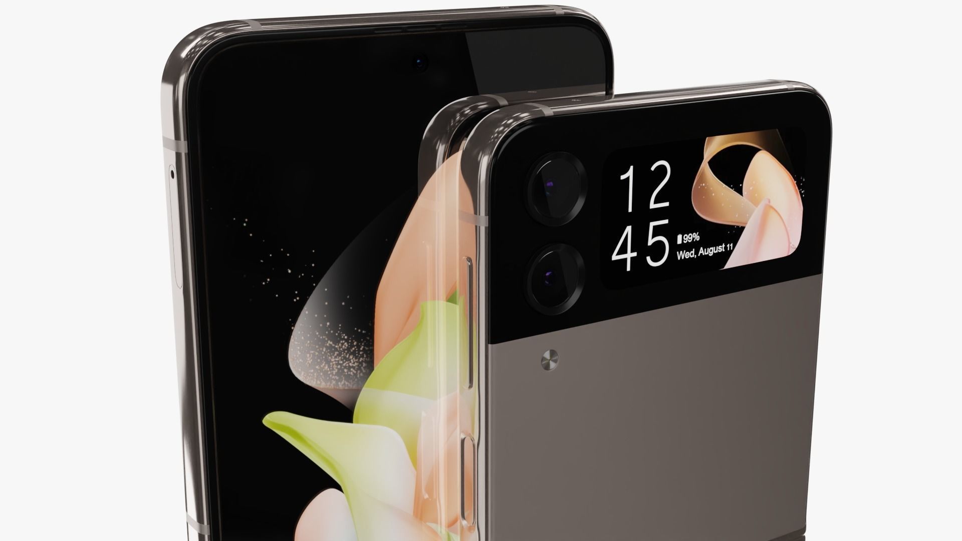 Samsung Galaxy Z Flip 4 Pink Gold Low-poly 3D model_11