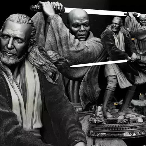 Quin-Gon Jinn Sculpture - Tested and Ready for 3D printing  3D print model