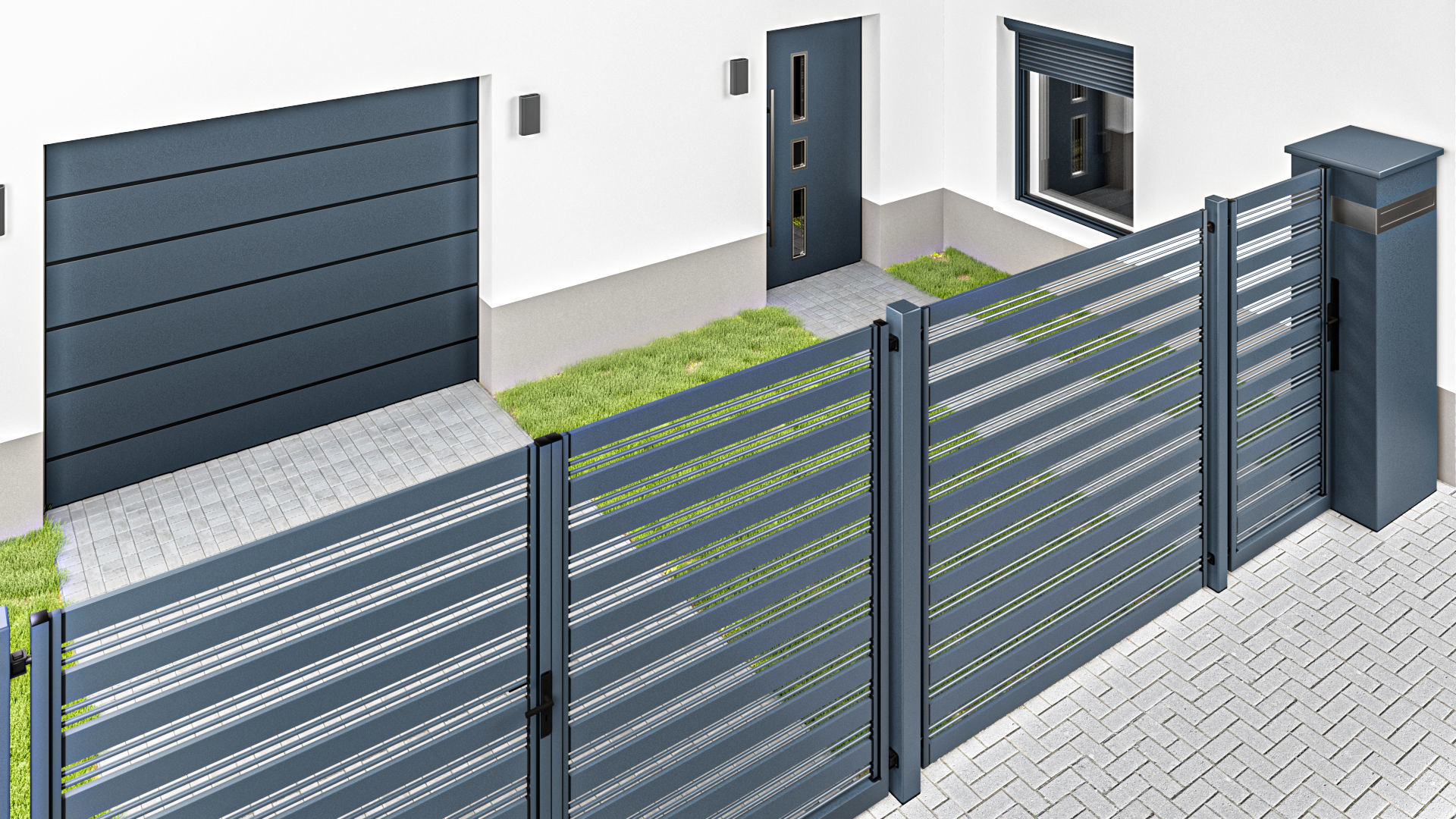 Collections of Gates Windows and Door 3D model_9