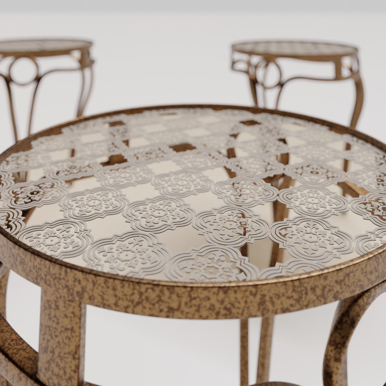 Art Deco Table 02 3D model_4