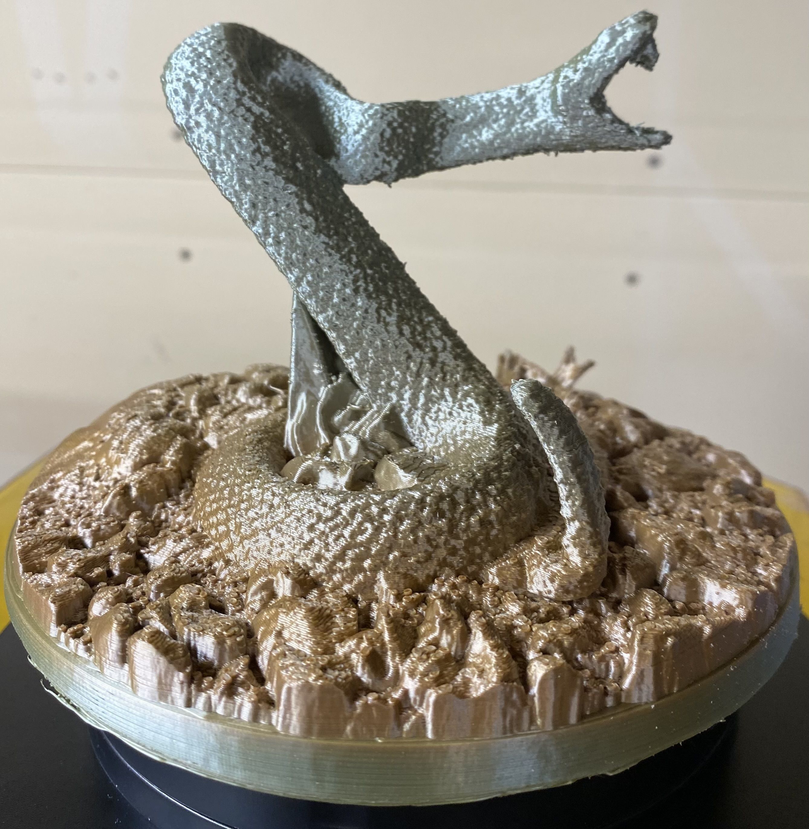 RATTLE SNAKE HOARDING GEMS WITH A PAST VICTIMS SKULL 3D print model_1