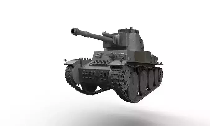 Pz Kpfw 38 tank Low-poly 3D model