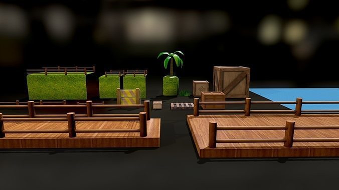 Green Pack Low-poly 3D model