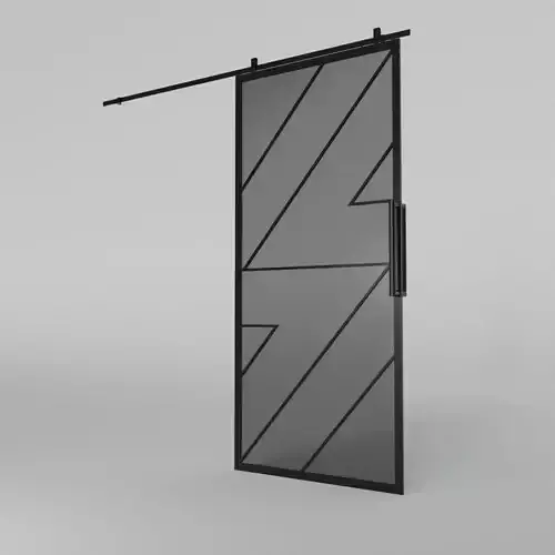 Decorative glass slide door