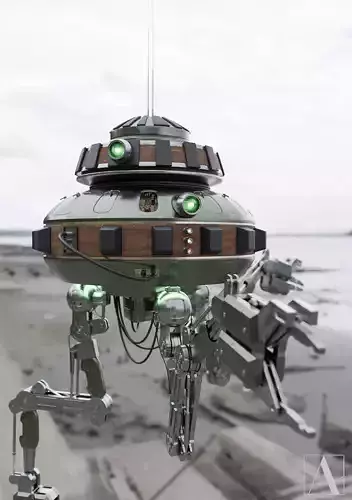 Retro Droid - High Poly