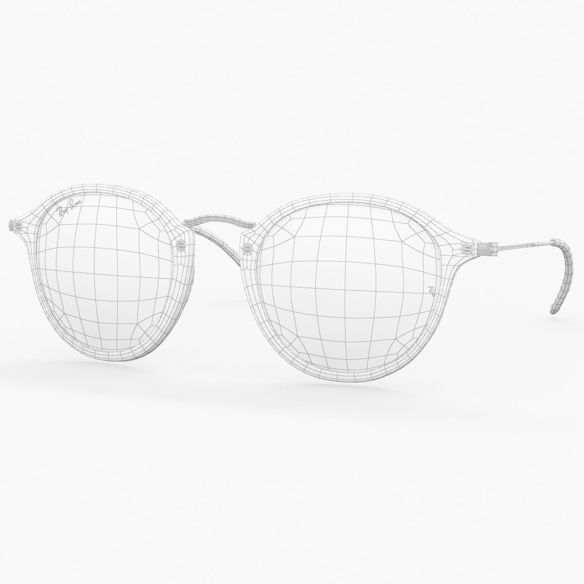 Sunglass Ray Ban Fleck Pop Polarized Grey Havana Black Classic 3D model_11