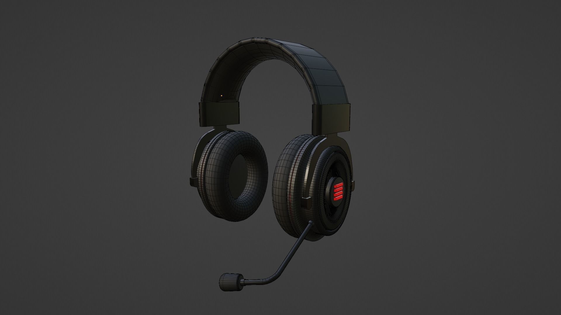 Over the Ear Headphones with Mic 3D model_1