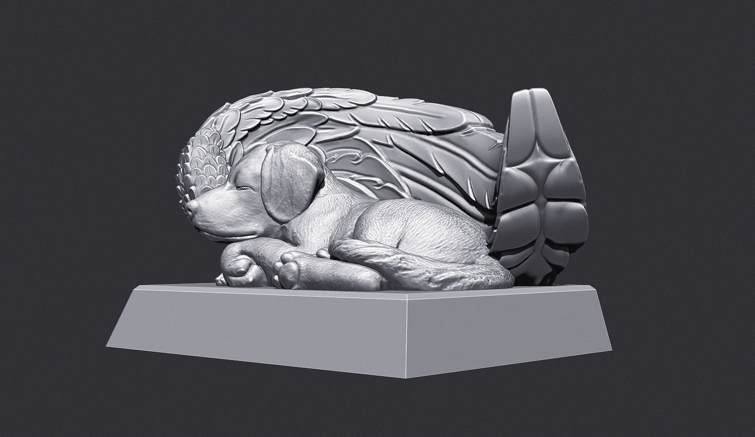 Sleeping Doggie Angel 3D print model_2
