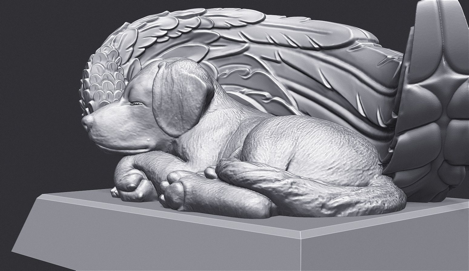 Sleeping Doggie Angel 3D print model_10