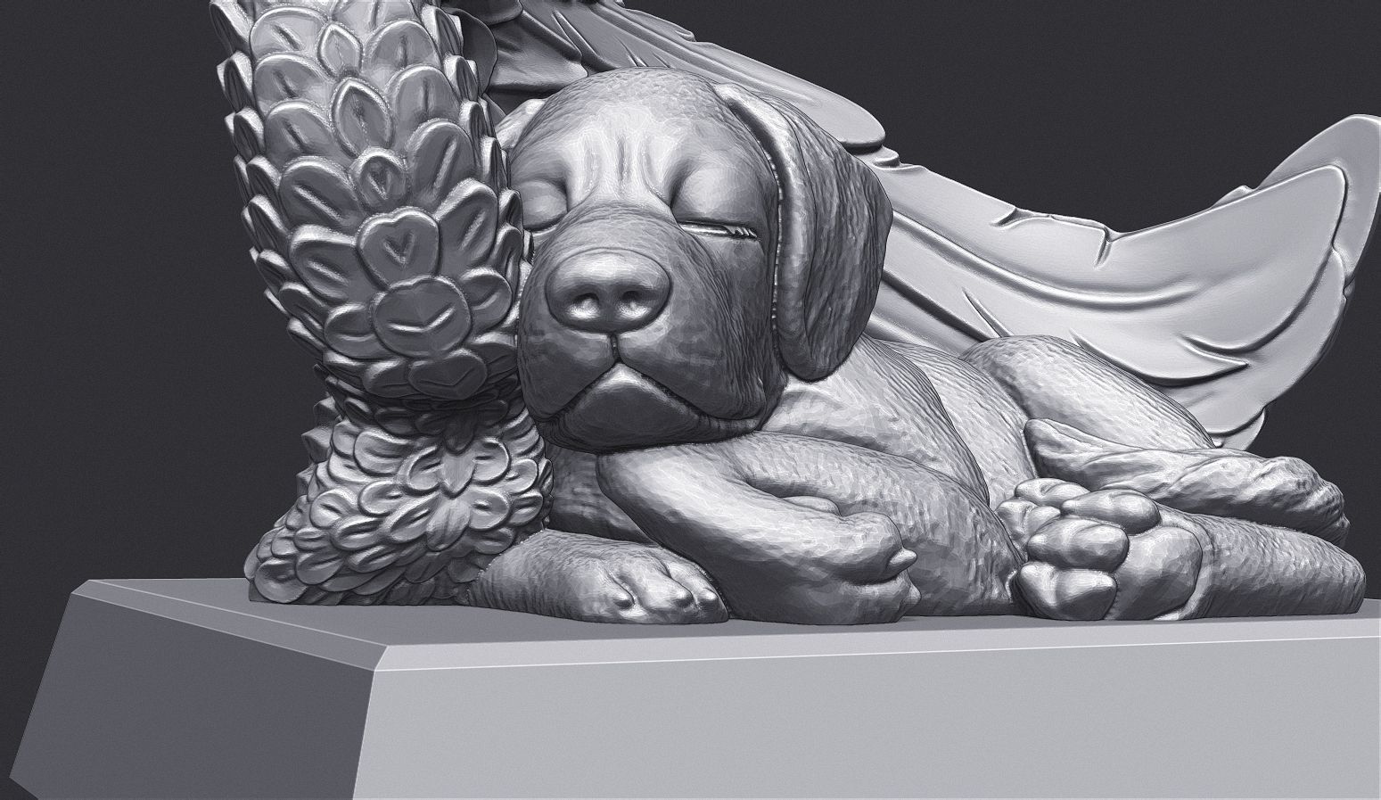 Sleeping Doggie Angel 3D print model_9
