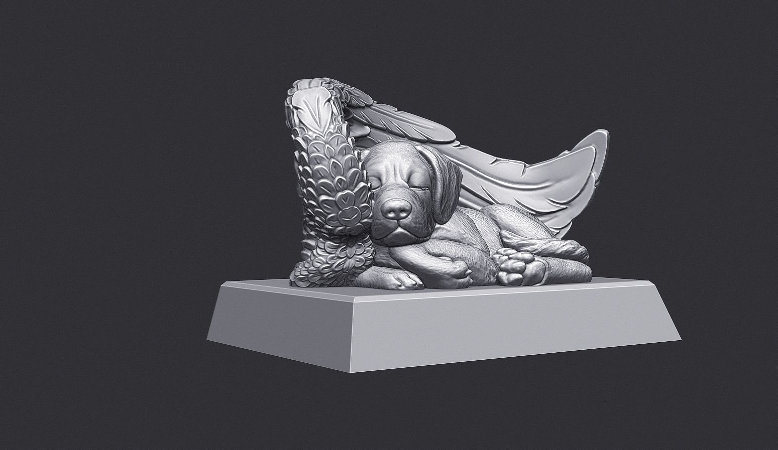 Sleeping Doggie Angel 3D print model_7
