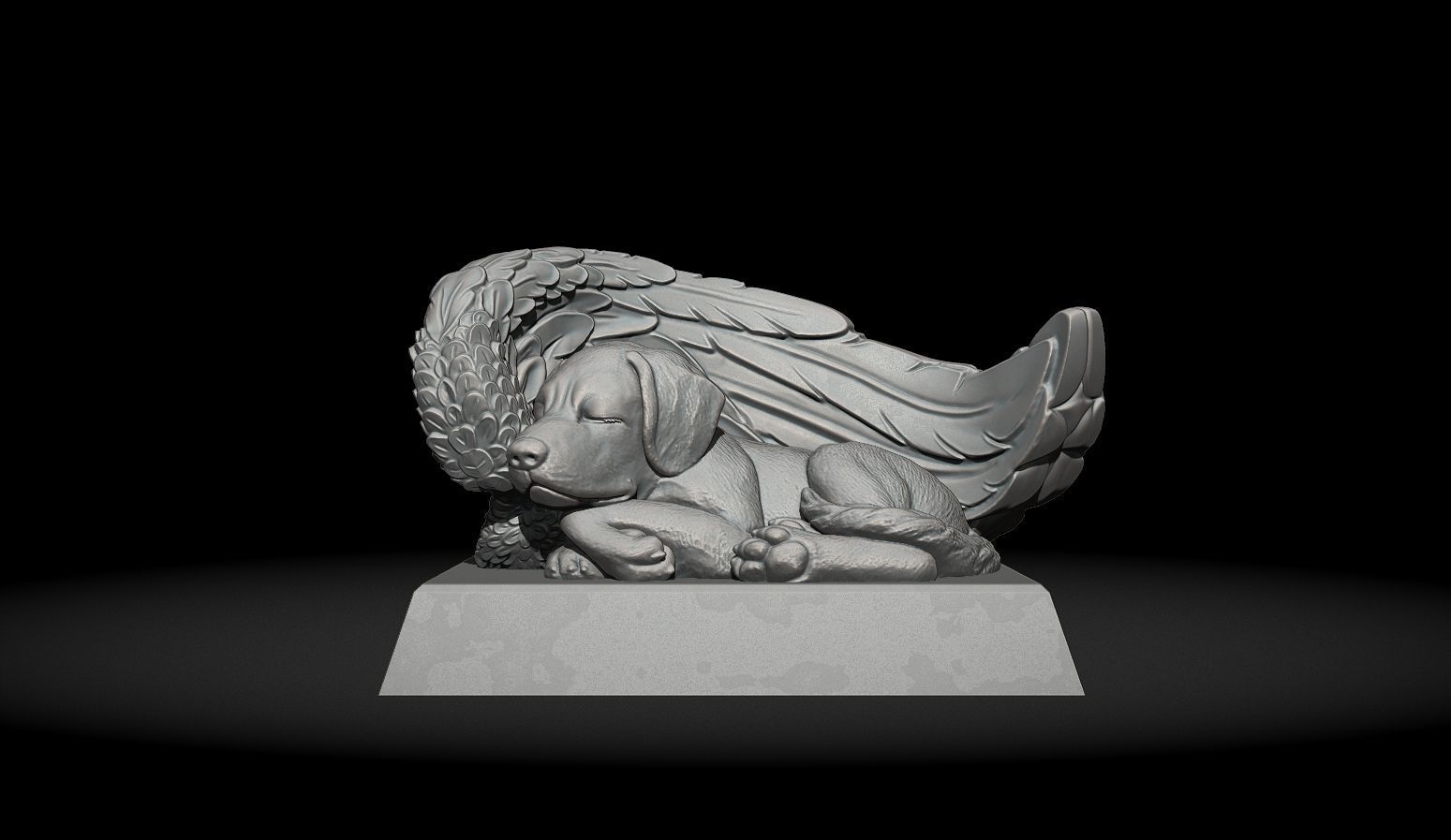 Sleeping Doggie Angel 3D print model_1