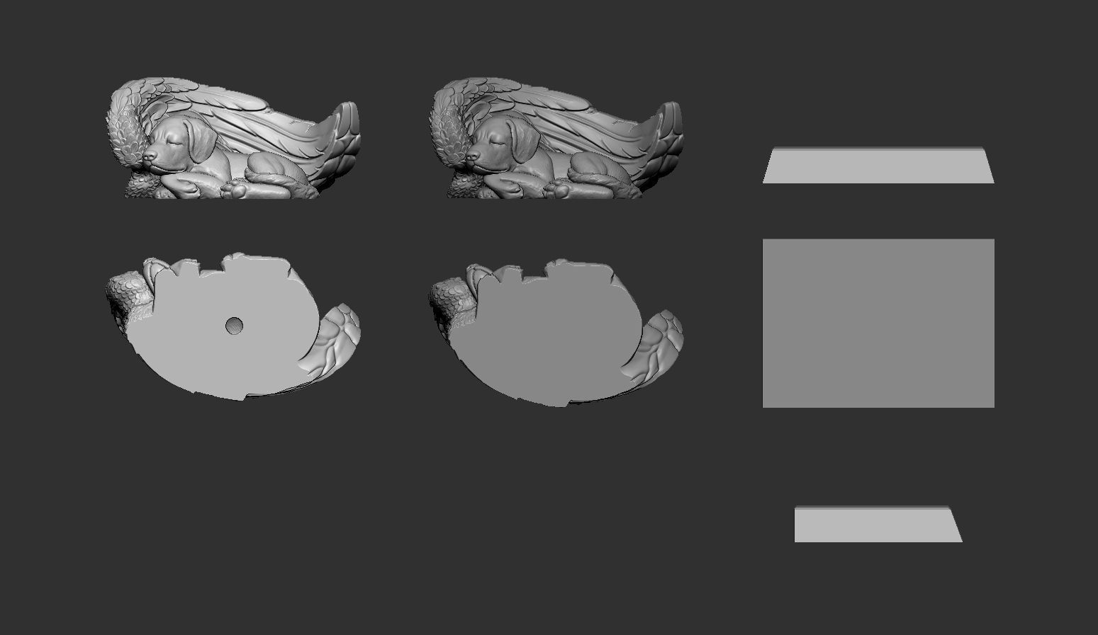 Sleeping Doggie Angel 3D print model_14