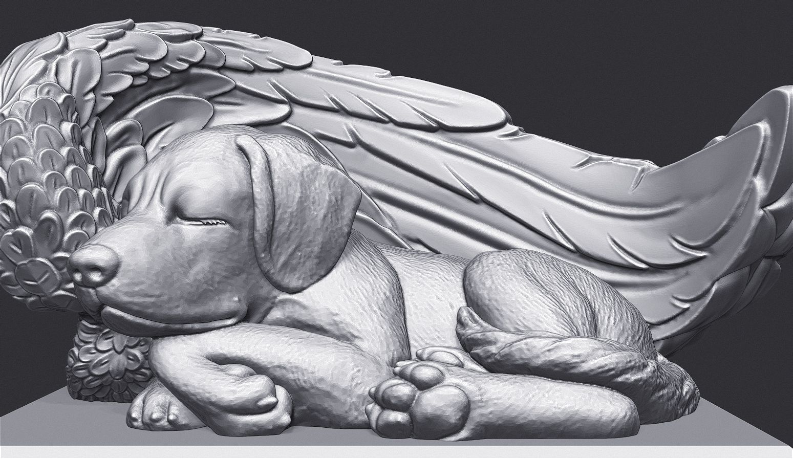 Sleeping Doggie Angel 3D print model_8