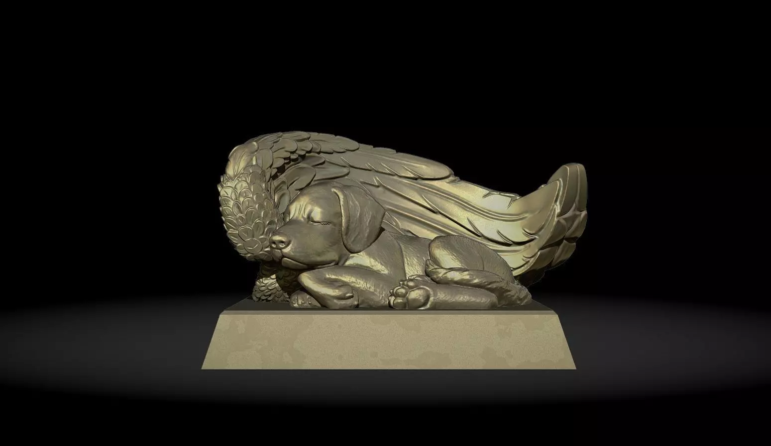 Sleeping Doggie Angel 3D print model_0