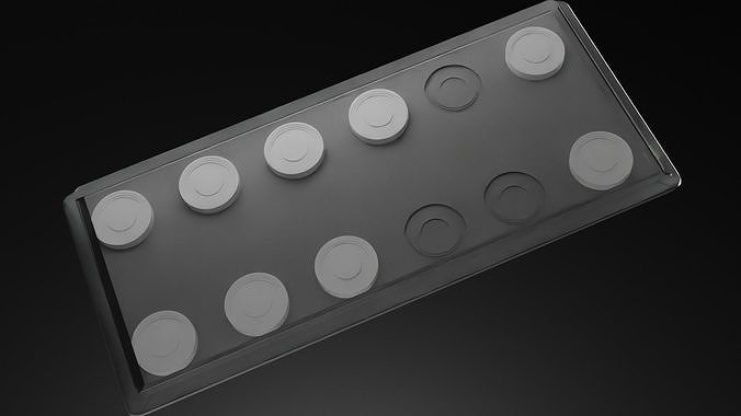 Pills box with dots Free 3D model
