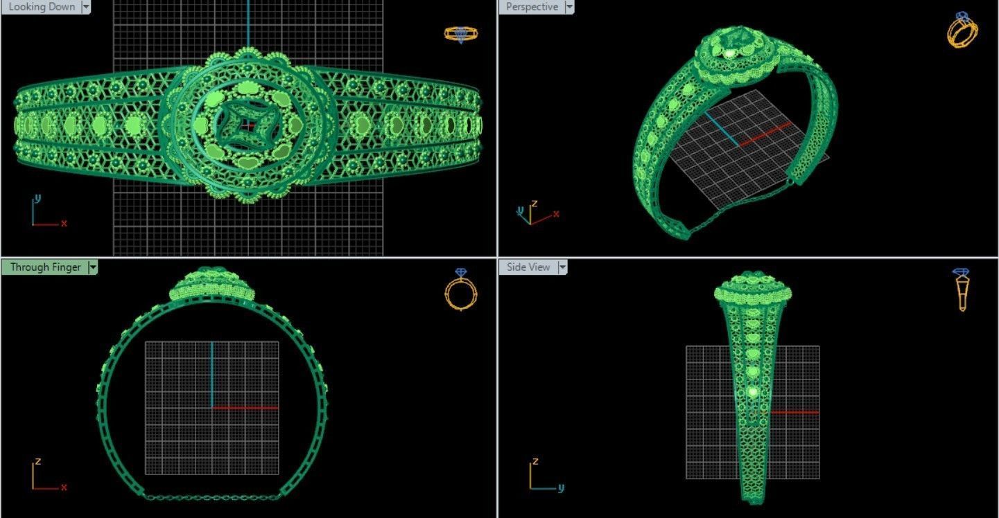 Women Bracelet Indian style madrassi 3D print model_3