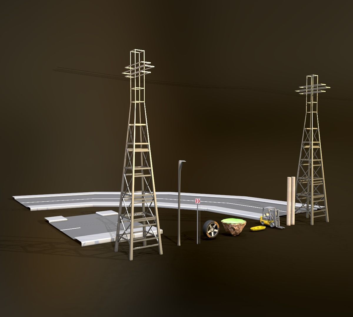 3D model Road Way View VR / AR / low-poly | CGTrader