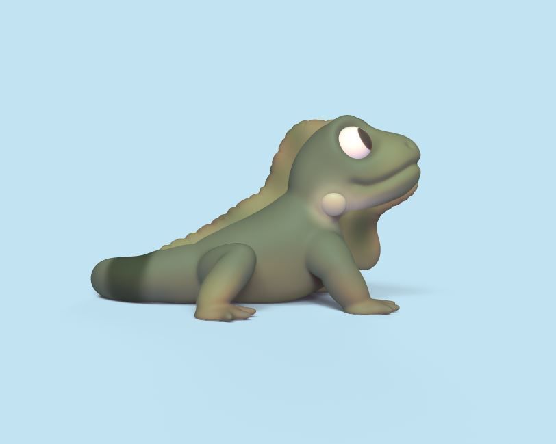 Iguana lizard 3D print model_2