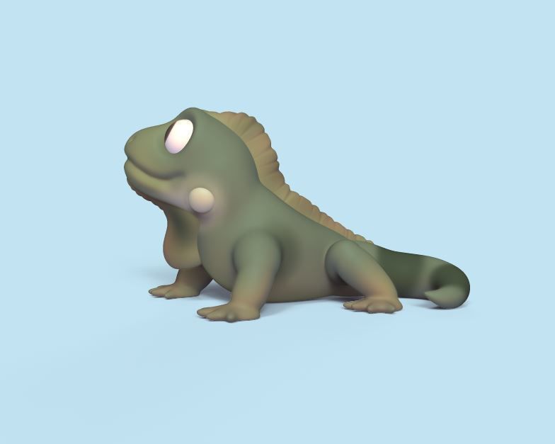 Iguana lizard 3D print model_1