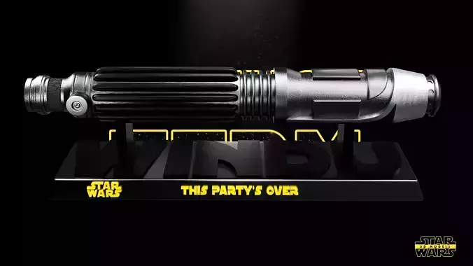 Mace Windu Lightsaber Sculpture - Tested - Ready for 3D printing