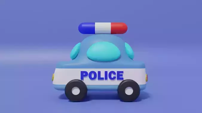Cartoon Cute Police Car