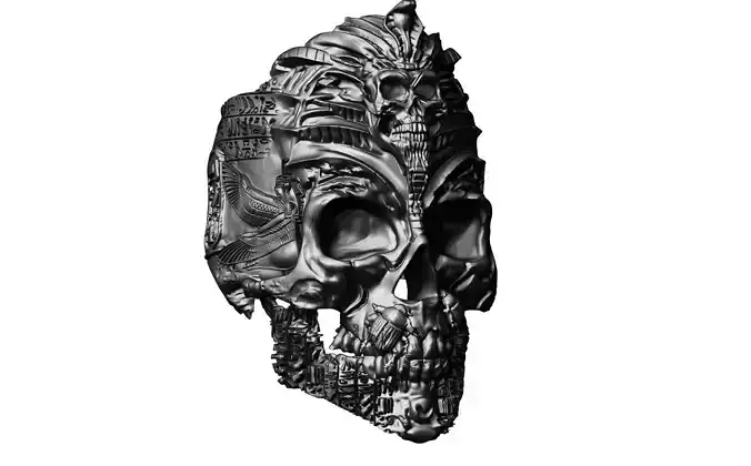 The Pharoh skull ring 3D print model