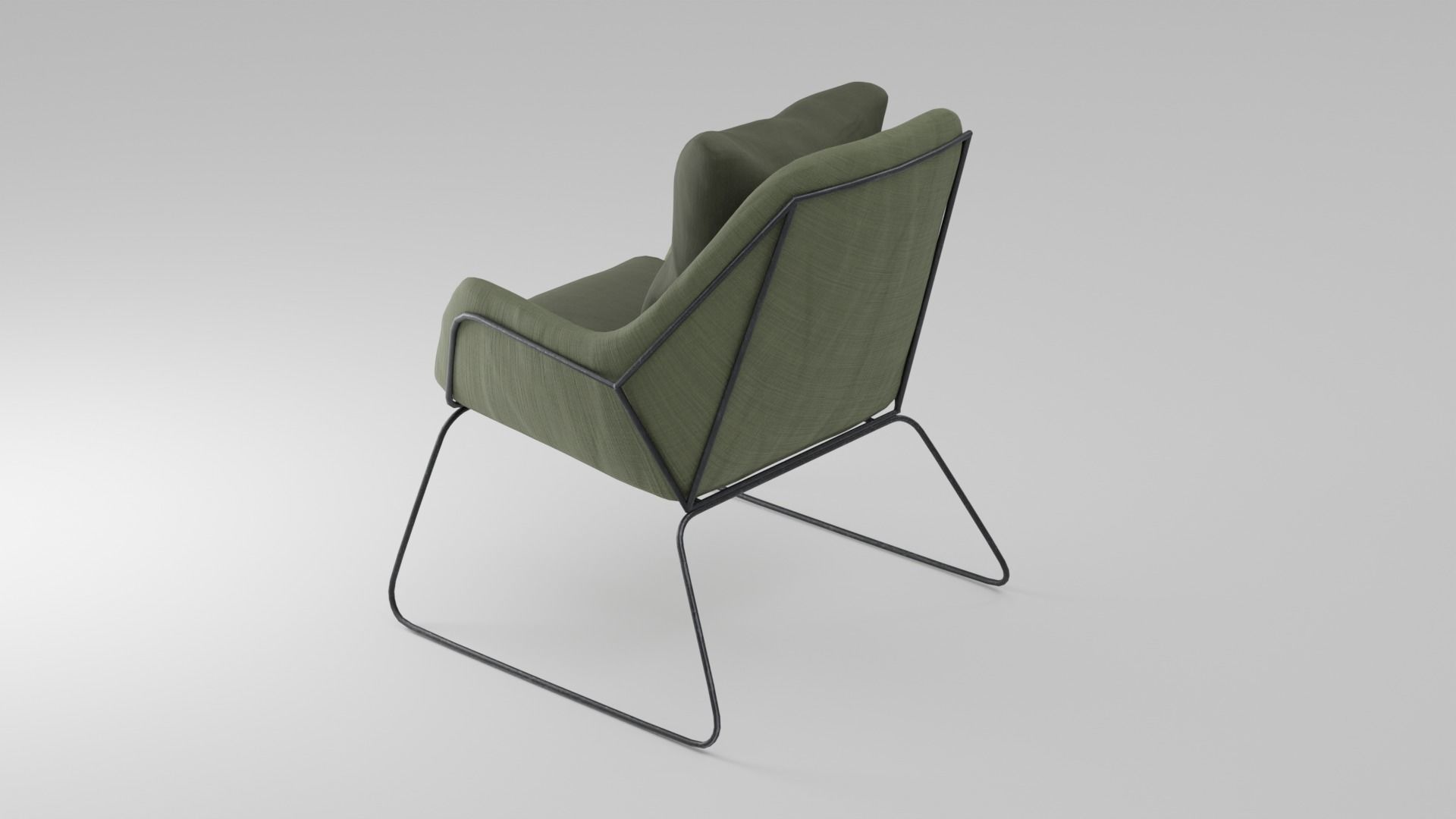 armchair chair with legs Free 3D model_2