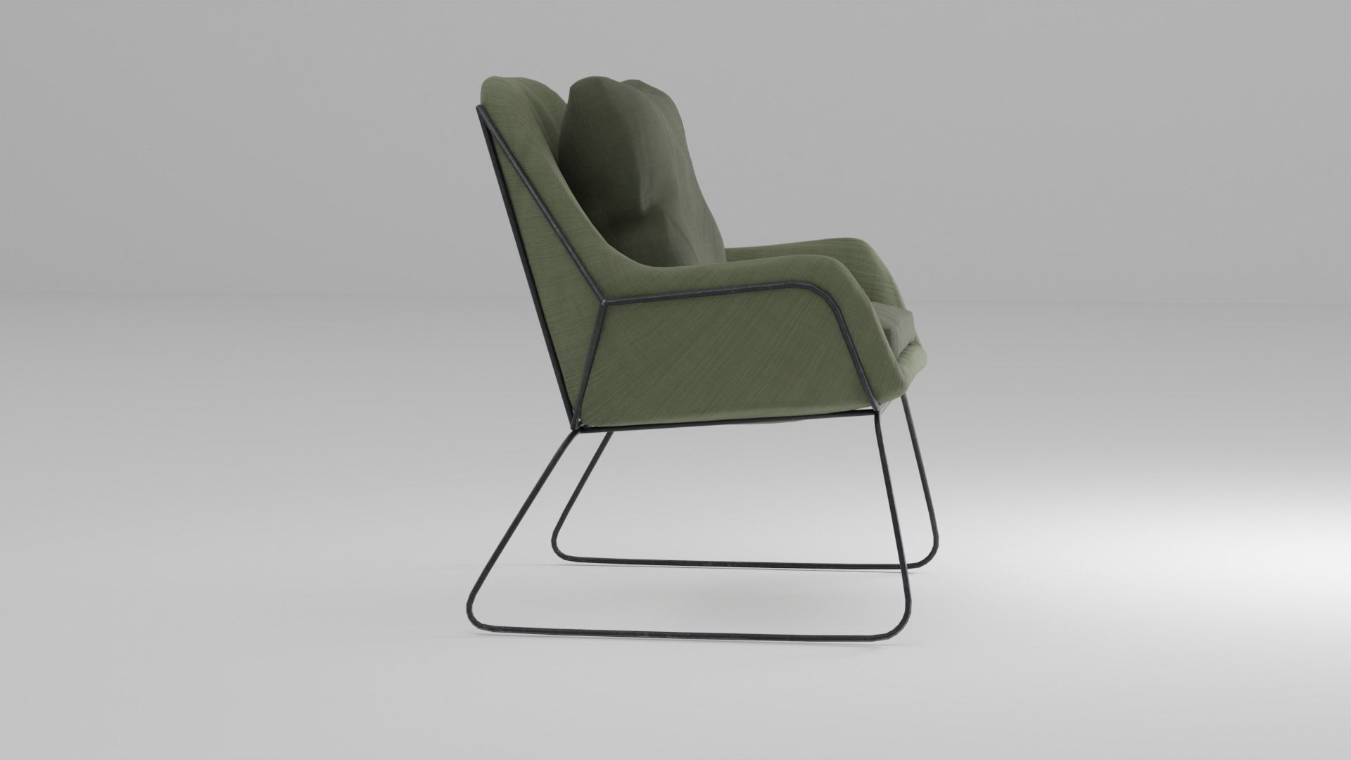 armchair chair with legs Free 3D model_4