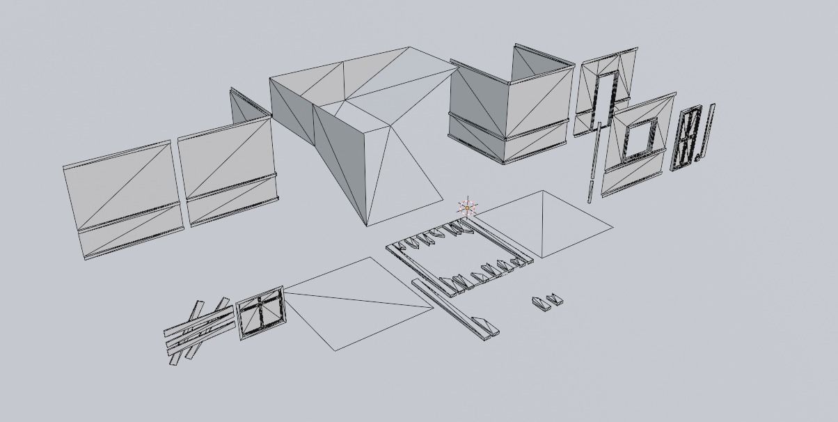 House Parts Set Low-poly 3D model_4