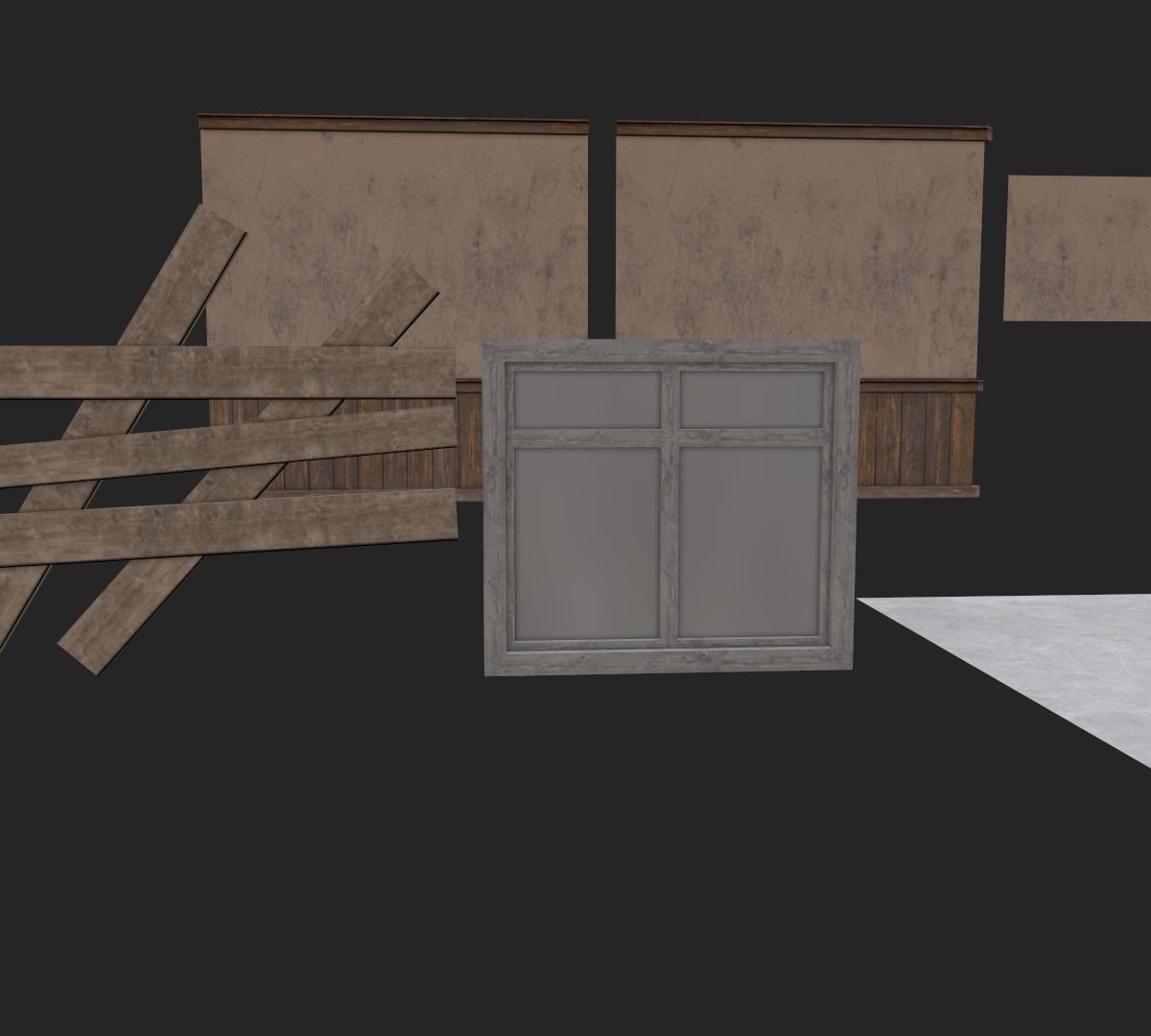 House Parts Set Low-poly 3D model_6