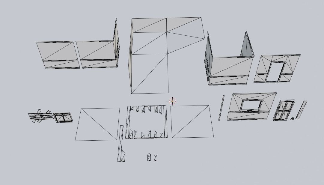 House Parts Set Low-poly 3D model_3