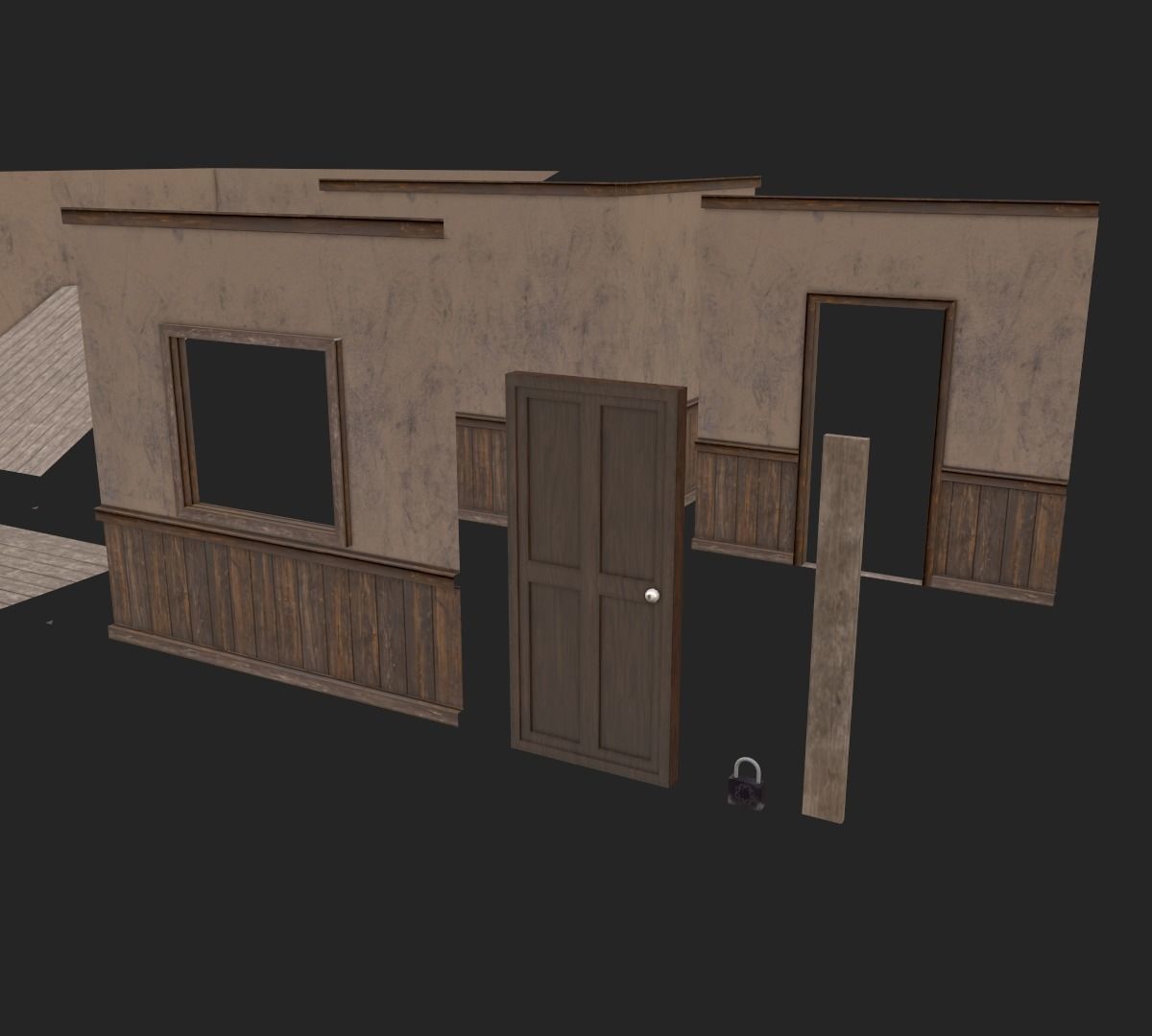 House Parts Set Low-poly 3D model_5