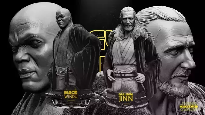 Quin-Gon Jinn Bust - Tested and Ready for 3D printing 3D print model