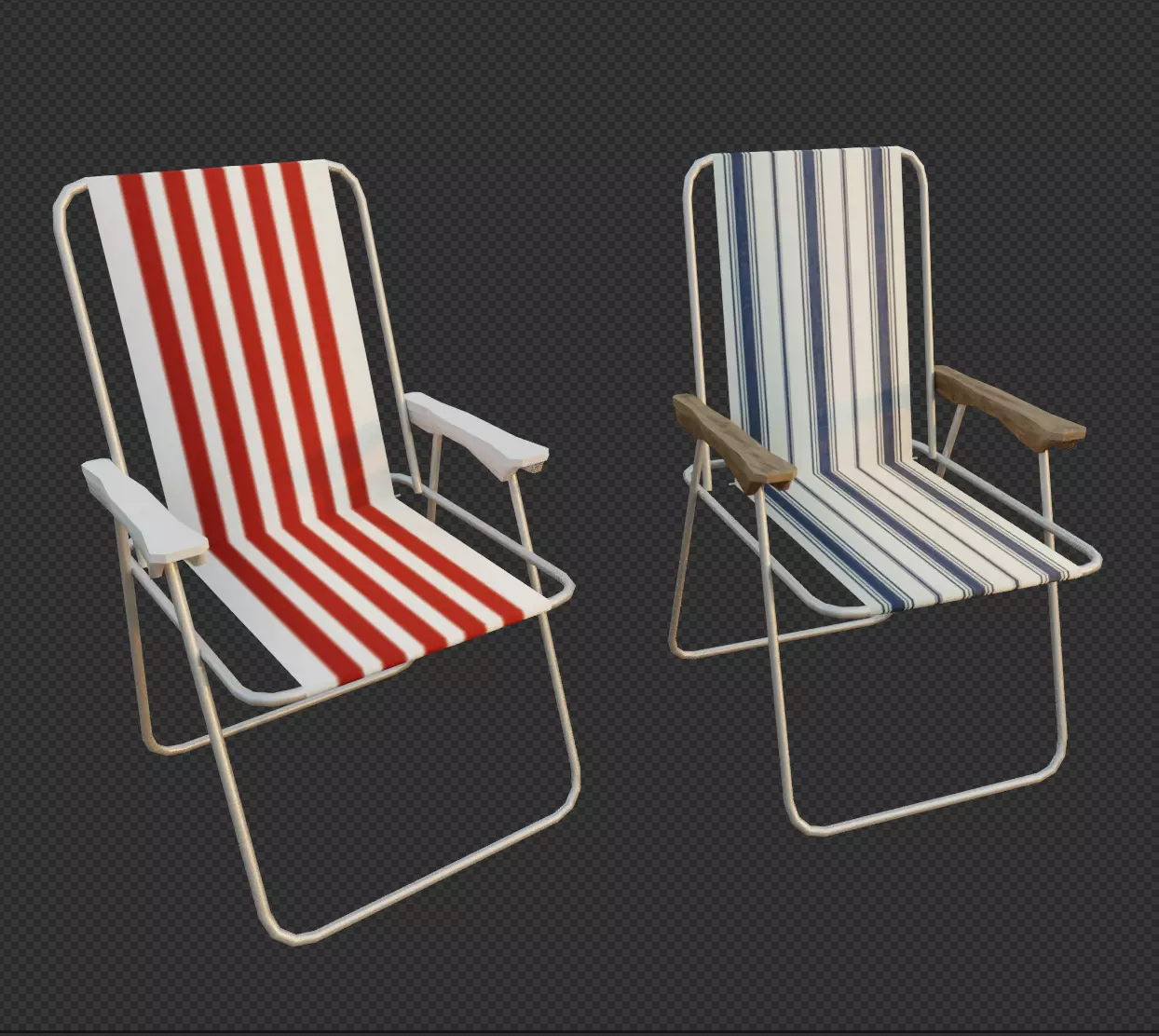 Low poly Outdoor Chairs Low-poly 3D model