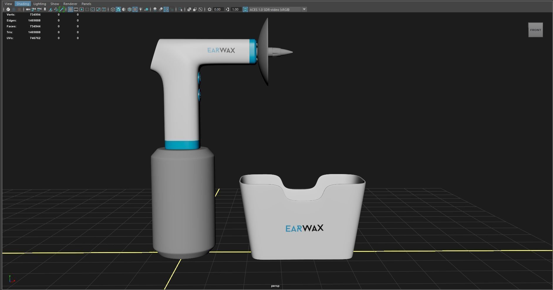 ELECTRIC EARWAX REMOVER Low-poly 3D model_9