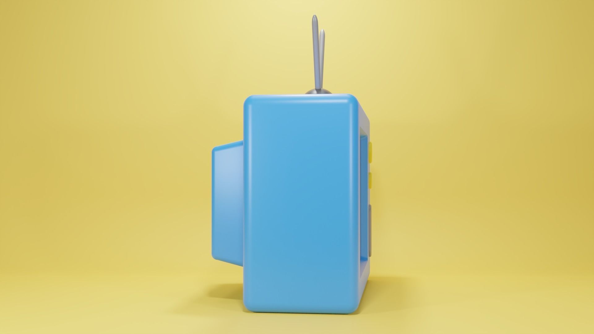 Old TV Icon Low Poly Low-poly 3D model_2