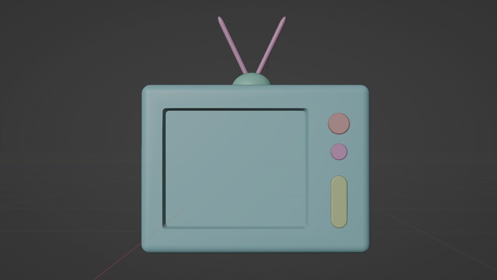 Old TV Icon Low Poly Low-poly 3D model_6