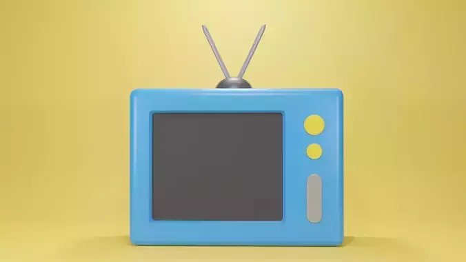 Old TV Icon Low Poly