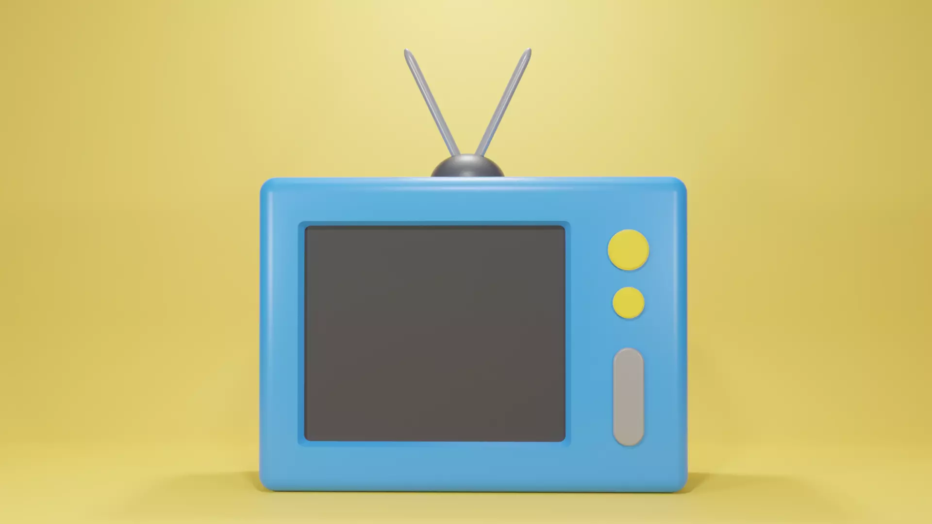 Old TV Icon Low Poly Low-poly 3D model_0